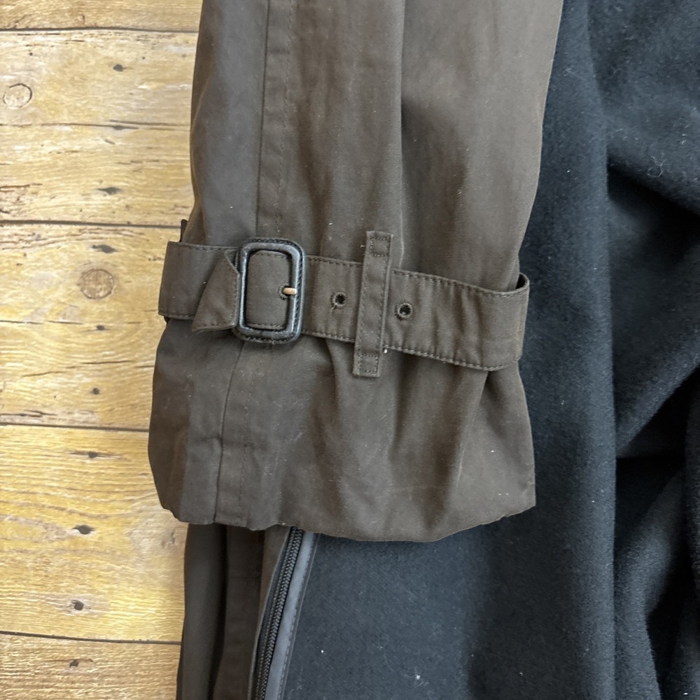 Burberry Trench Coat Women Vintage Wool Dark Brown Size 14 X-Long - Picture 12 of 16